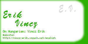 erik vincz business card